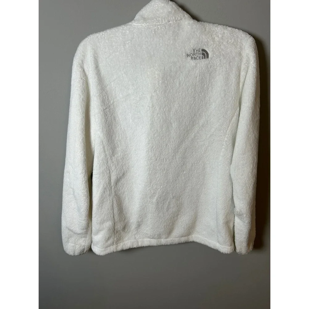 The North Face Osito White Full Zip Fleece Jacket Womens Large Mock Neck Soft - Picture 2 of 4